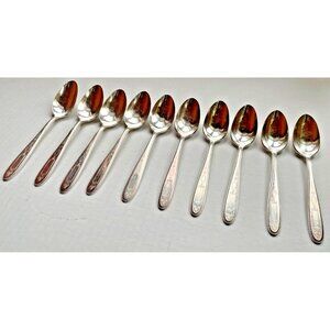 10 Vintage Oneida Grosvenor Community Silverplate Teaspoons 1921 Pattern